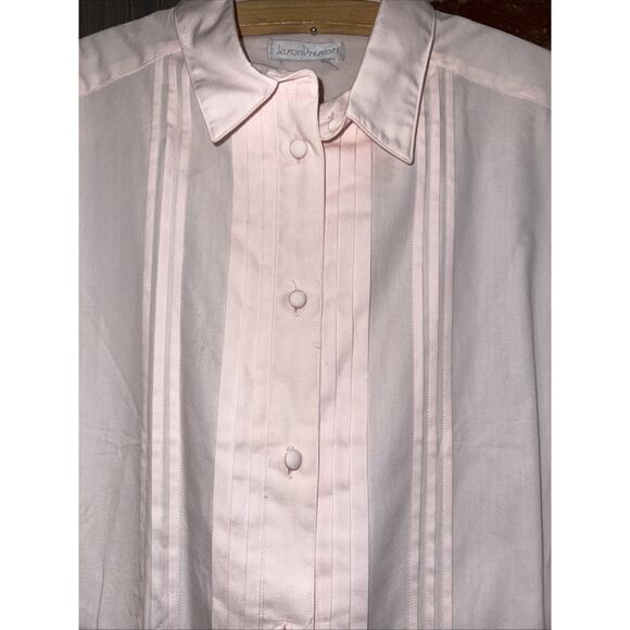 Jason Prescott Vintage Women’s Pink Tux Button Down 100% Cotton Size 14 - Picture 3 of 8